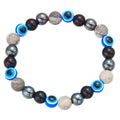 Lucky Sign Natural Stone Beaded Bracelets Women Men Handmade Lava Tiger Evil Eye Energy Healing Yoga Anxiety Bracelet Jewelry
