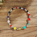 XT-88 Wholesale Women Luxury Hand Jewelry Metallic Alloy Metal Adjustable Elastic Smile Face Beads Bracelet