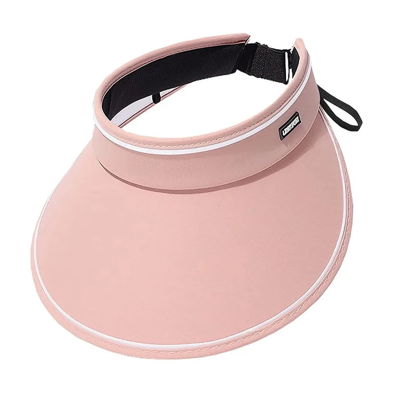 Handmade Summer Straw Women's Visor Hat with Rollable Crownless Design for Beach Vacation or Promotional Party Sun Visor Cap