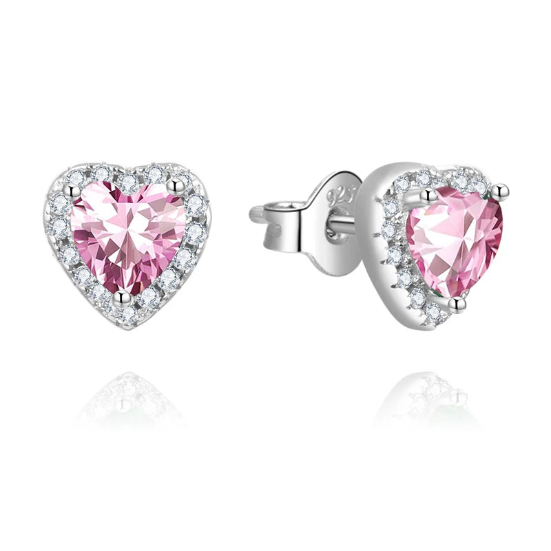 925 Sterling Silver Rhodium Plating Love Heart Fashion Earring Designs New Model Earrings