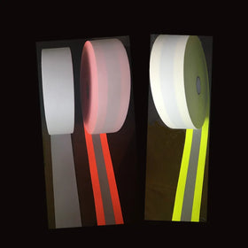 OEM Customized Reflex Fluorescent Fire Resistance Two Tone FR Reflective Sew on Fabric Tape for Fire Resistant Fireman Coat