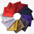 Bulk Stock 25cm 100% Polyester Plain Azo Free Pocket Square Hanky Handkerchief for Men BoyI Brand Casual