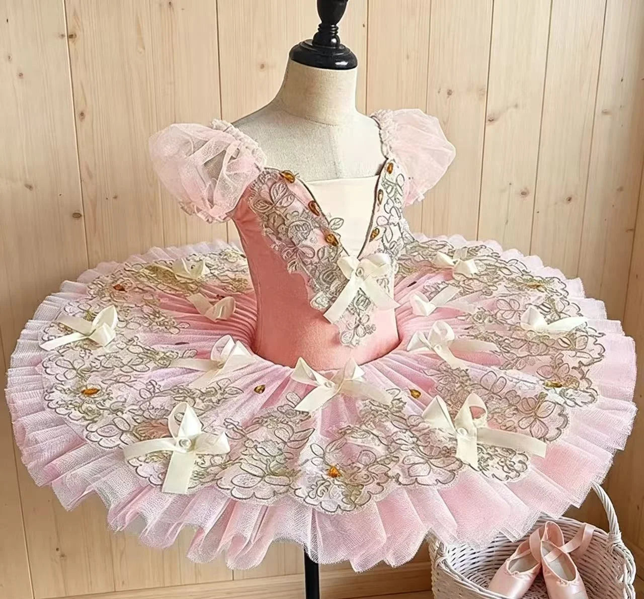 Pink Swan Lake Performance Costume Ballet Dress White Sarong Competition Tutu Kids Adult Ballet Puffy Skirt