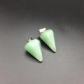 Hongzhuo Reiki Yoga Tini Pyramid Jewelry Natural Green Aventurine Dowsing Stone Pendulum Copper Chain Hexagonal Pendant Pendulum Jewelry