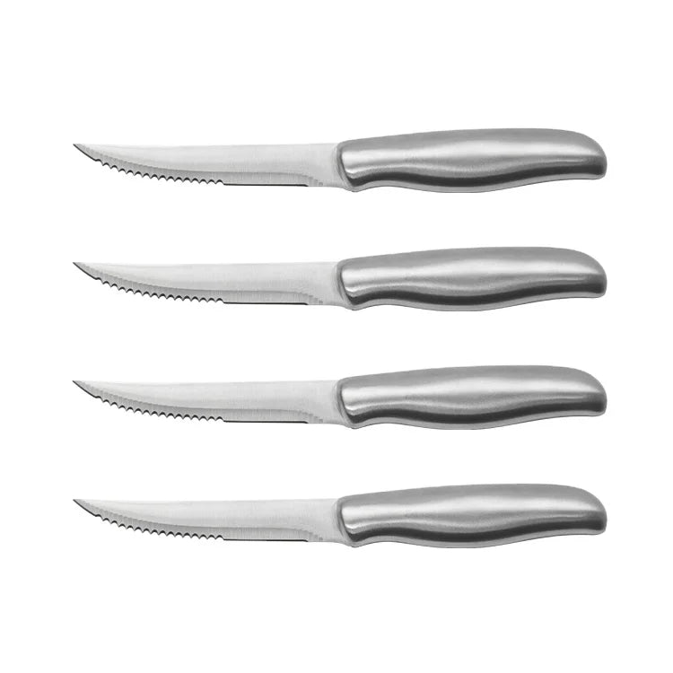 Serrated Steak Knives with High Carbon Stainless Steel Ultra-Sharp and Never Require Sharpening Serrated Steak Knife Set of 4