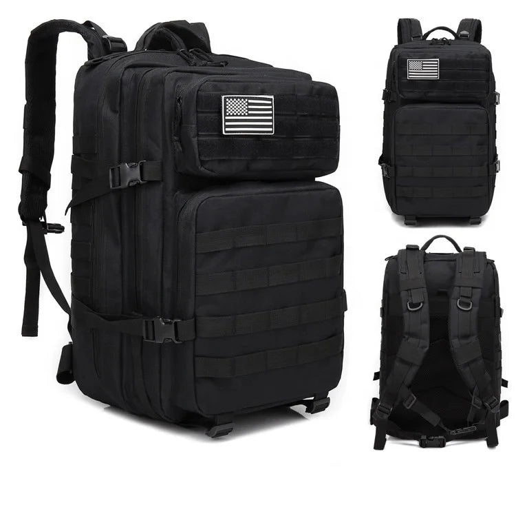 Low MOQ 900D Oxford Tactical Backpack 45L Molle Pouch Assault Pack Camping Tactical Backpack Bag OEM Hiking Backpack