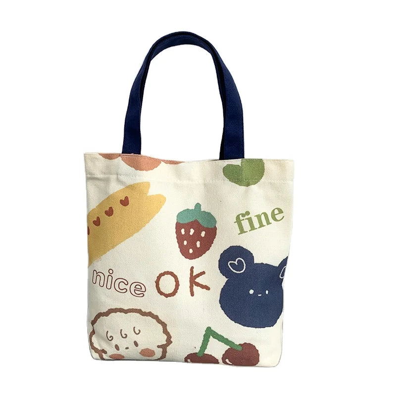 Designer Customized Eco-friendly Cotton Crossbody Tote Bag Fashionable Calico Canvas Shopping Cotton Bag
