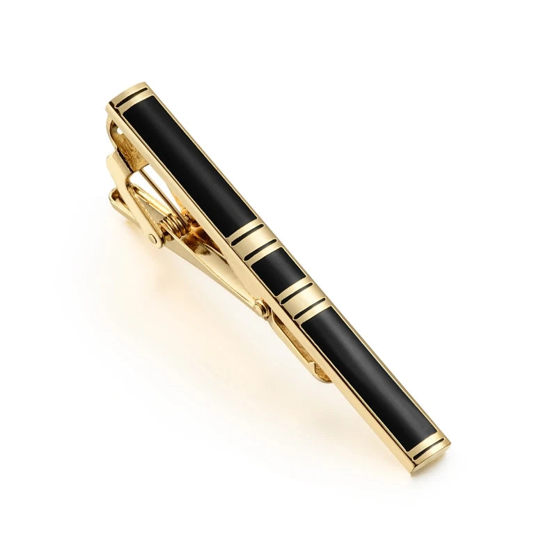 Daili Hot Sale Gold Plated Brass Tie Clip for Men Colorful Necktie Bar for Weddings Parties Engagements Gifts