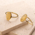 Trendy Oval Thin Ring North Star CZ Ring Stainless Steel Starburst Flower Signet Engraving Custom Ring Stainless Steel Jewelry