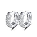 RINNTIN SE103 925 Silver Women Jewelry Rhodium Plated Pave Full Diamond Huggie Hoop Earrings