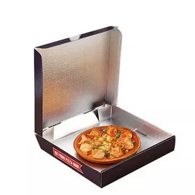 Cheap Corrugated Kraft Paper Take Away to Go Aluminum Foil Pizza Boxes with logo Wholesale Manufacturers