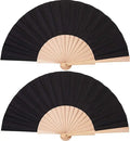 Personalized Folding Fabric Hand Fan with Drawstring Organza Bag for Men Women Girls
