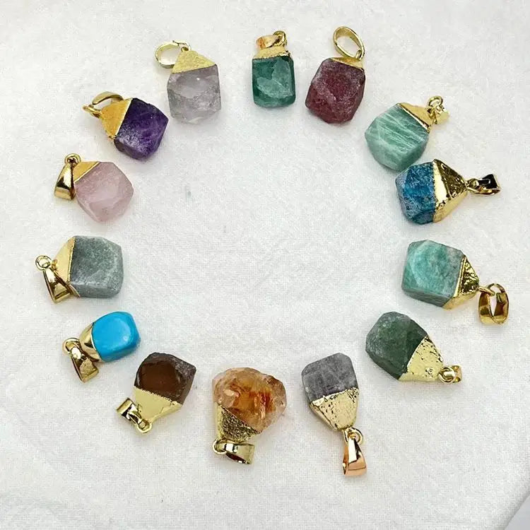 Factory Direct Sale Ins Fashion Jewelry Gemstone Pendant Crystal Necklace Healing Natural Gem Stone for Women