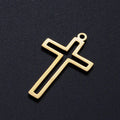 Stainless Steel Fashion crucifix Religions DIY Jewelry Components Laser Cut out pendant Hollow Cross Frame Charm