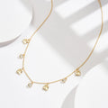 RINNTIN BQN04 14K Gold Plated 925 Sterling Silver Choker Necklace Square Shaped Lava Hammered Texture Zircon Pendant Necklace