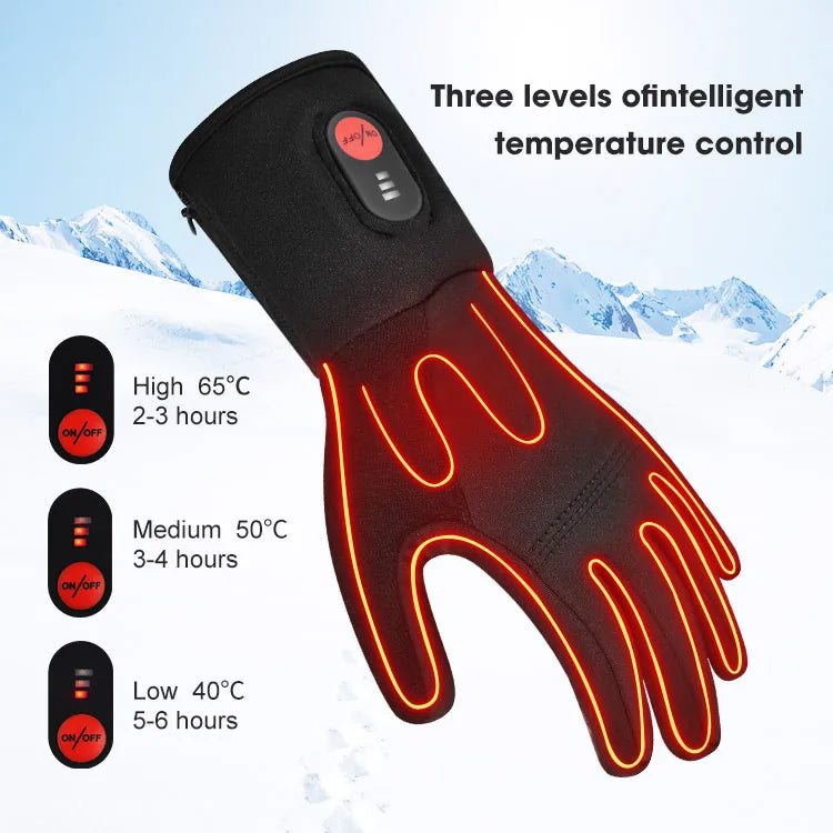 Savior Ultra-Thin Heated Ski Gloves Warm and Safe with High-Capacity USB Rechargeable Battery Waterproof Electric Liners