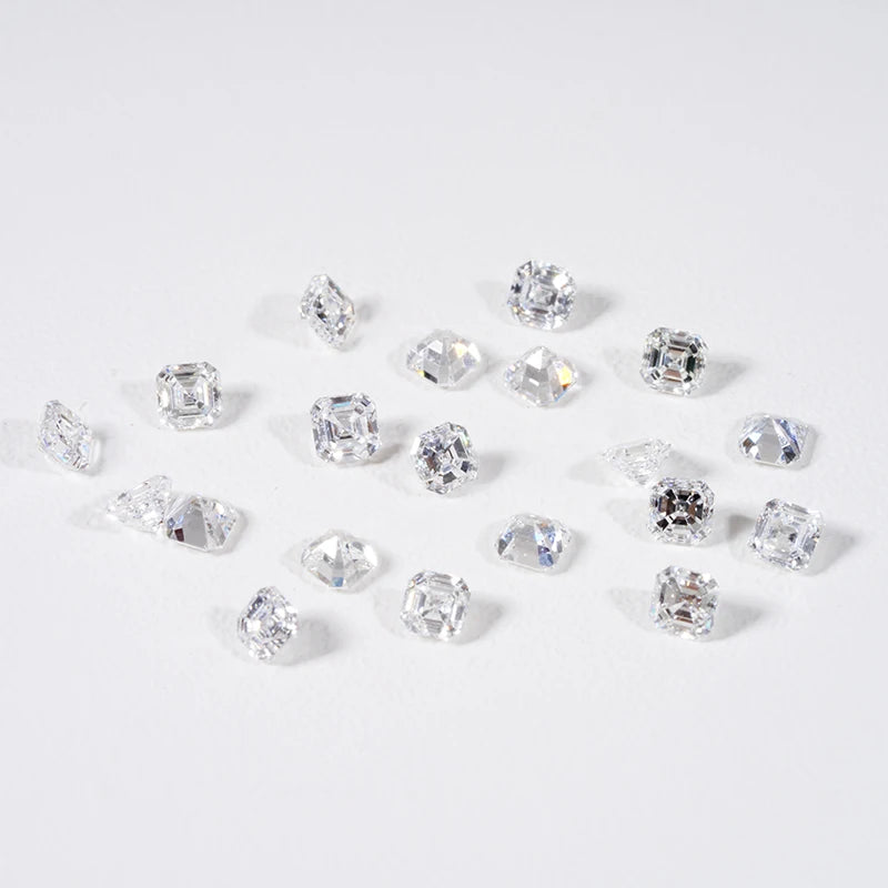Starsgem Asscher Cut Wholesale Price HPHT CVD Diamonds 5 10 Points  Melee Diamond DEF VS VVS Lab Grown Diamond  Loose Gemstone