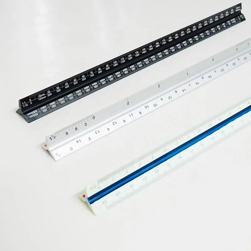 Custom 3 Sided Plastic Architectural Fashion Measuring Triangular Scale Ruler Foldable Promotional with Logo