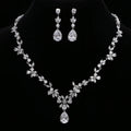 Wedding Jewelry Accessories Korean Fashion Temperament Stud Earring Necklace Bridal Zircon Jewelry Sets Fot Women