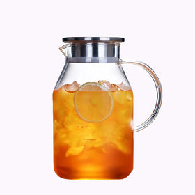 High Borosilicate Glass Water Carafe With Glasses Heat-Resistant Leak-Proof Carafe Tea Jug With Lid