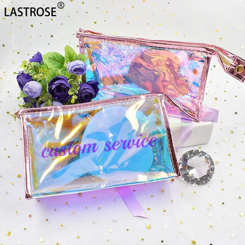Print LOGO Makeup Bag Portable Simple Waterproof PVC Cosmetics Bag Wholesale Bag for Traveling Small MOQ
