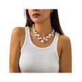 Chunky Big Plastic Pearl Collar 18k Gold Plated Necklaces Jewelry for Women's Wedding