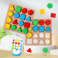 Wooden Kids Toys Geometric Shape Pairing Building Blocks Children's Thinking Training Two-player Tabletop Game Educational Toy