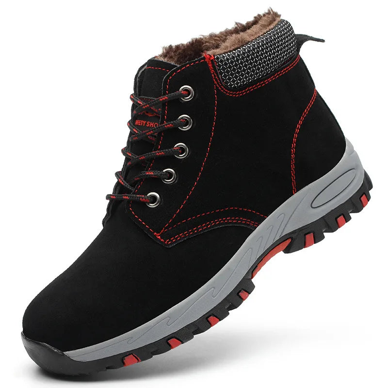 Men's American Anti-Static Safety Boots Steel Toe Smash-Proof Puncture-Resistant Mid Cut for Winter Factory Use Free Shipping