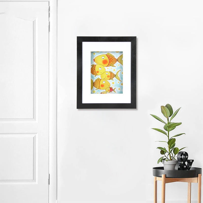 Aibo Kids Art Frames Front-opening Eco-Friendly Durable Japan Style Black Frame for Kids Drawings Children Projects Schoolwork