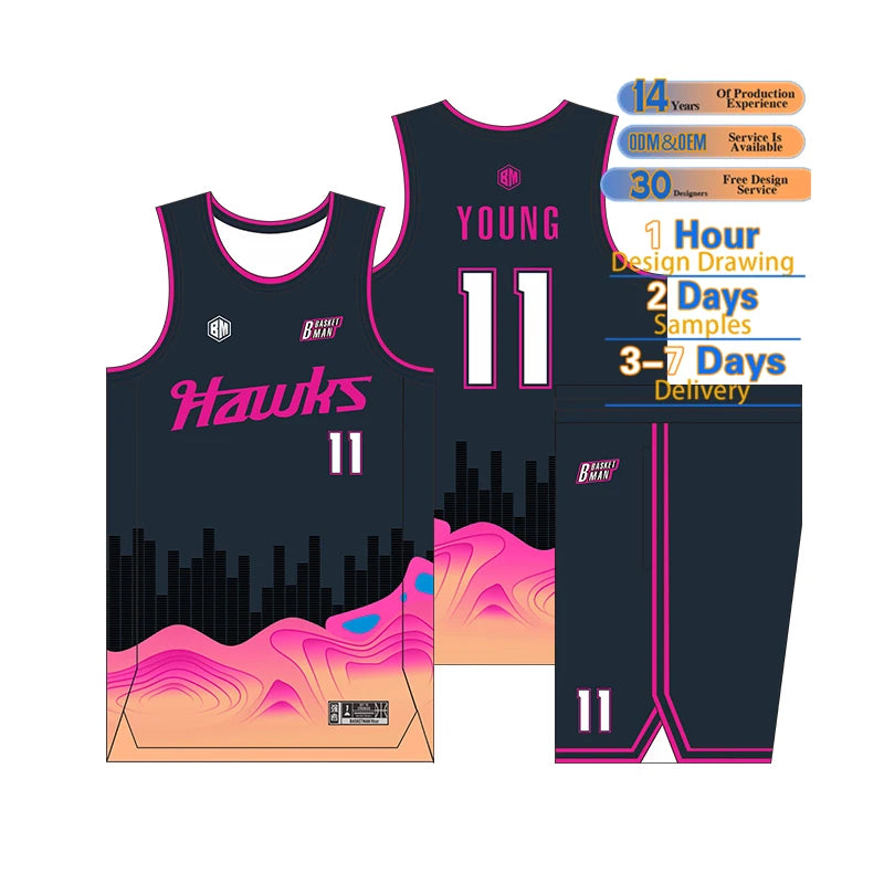 ODM Professional Custom High Quality Adults Basketball Jersey Unisex Quick Dry Sets Team Name Logo Sublimation Basketball Wear