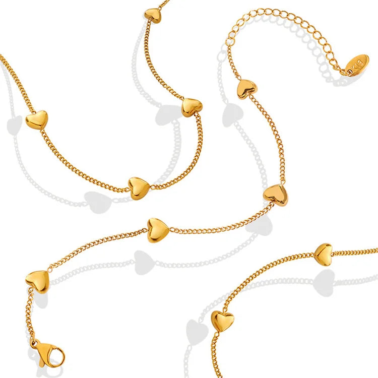 Wholesale New Simple Women 316l Stainless Steel 18k Gold Luxury Fashion Jewelry Love Heart Peach Necklace