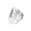 Vintage Stainless Steel Hollow Hexagram Adjustable Cuff Rings for Women Men Fashion Jewelry