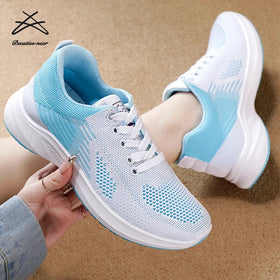 Women Trainer Shoes Outdoor Sneaker Climbing Shoes Slip on Casual Sneakers Fitness Walking Shoes Fly Knitting Jogging Footwear