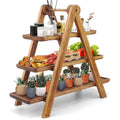 Wood 3 Tier Serving Tray Cupcake Stand Rectangle Party Serving Platter Wooden Farmhouse Tiered Tray Decor