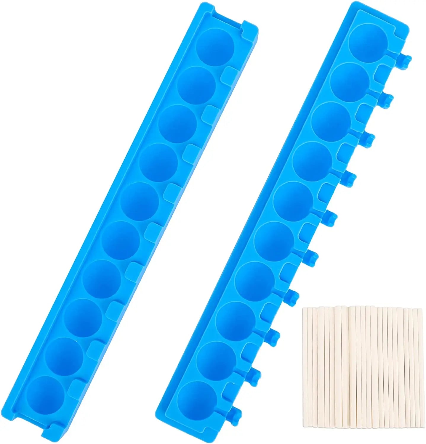10-Capacity 3D Silicone Sphere Hard Candy Sucker Molds 50 Paper Sticks Sphere Lollipop Molds Cake Tools