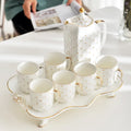 Direct Selling Cup Teapot with Tray Household Gift Practical Ceramic Milk Coffee Cup Set