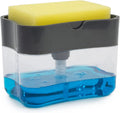 Plastic Dish Soap Dispenser and Sponge Holder for Kitchen Sink with Sponge