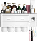 Toothpaste Dispenser Wall Mount Toothbrush Holder for Bathroom Toothbrush Storage Box Toothbrush Slot