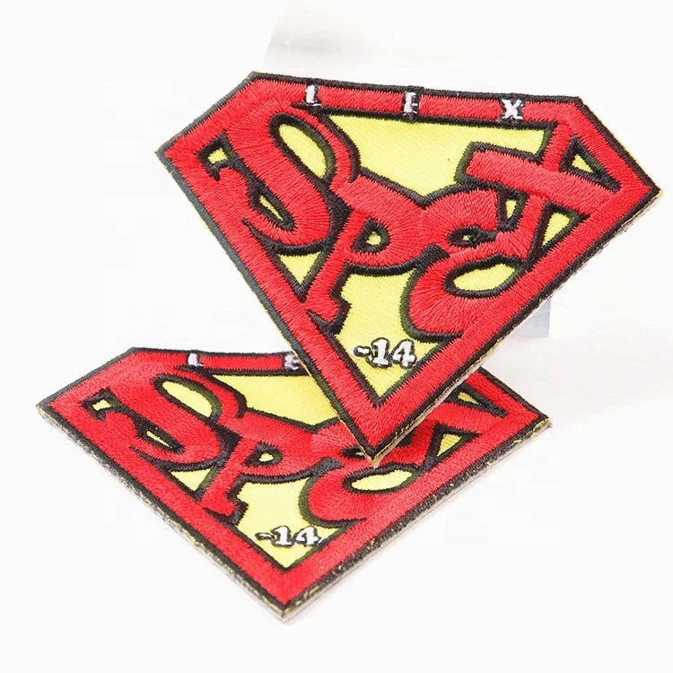 Sew on Embroidered Clothes Labels OEM Factory Custom Made Logo Embroidery Diamonds Patches for Hats