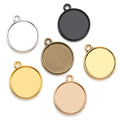 6 Colors Necklace Charm DIY Setting Cabochon Cameo Base Tray Bezel Blank Fit 15*15mm Cabochons Jewelry Making 20*17mm C29