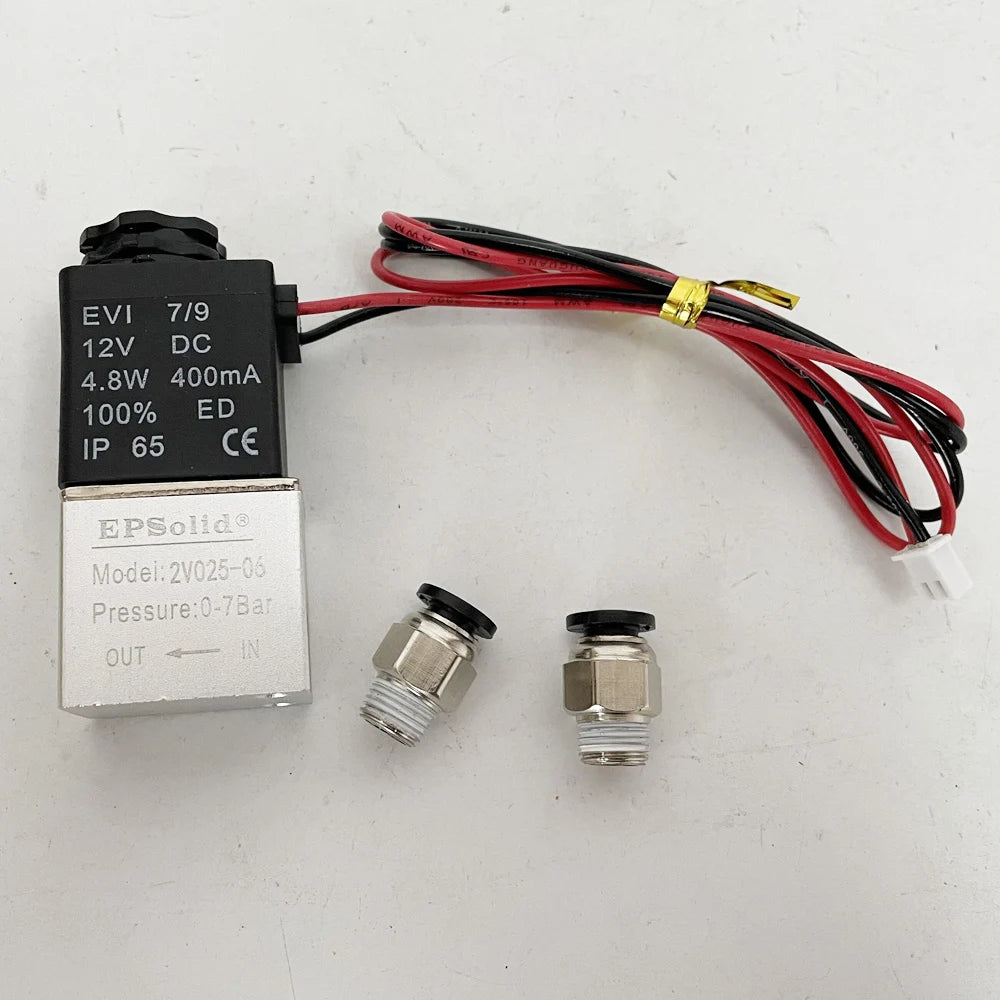 2-Pin XH2.54 2-Way Solenoid Valve 2V025-06 G1/8'' DC12V OEM Customizable Control Structure for Basic Media