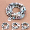 8MM Wholesale Natural Prayer 108 Stone Beads Bracelets Gemstone Mala Bracelet Necklace for Yoga Meditation Woman Girl Jewelry