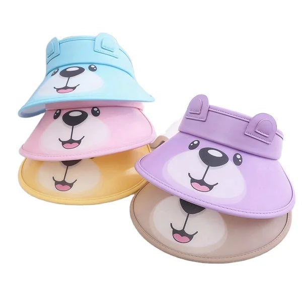 2022 New Design Adjustable Summer Boy Girl Cartoon Animal Sun Visors Kids Funny Sun Visor Hat for Children