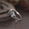 CAOSHI Antique Silver Gold Rose Gold Plating Rose Flower Rings Women Vintage Engraved Cubic Thin Finger Flower Rings Lady