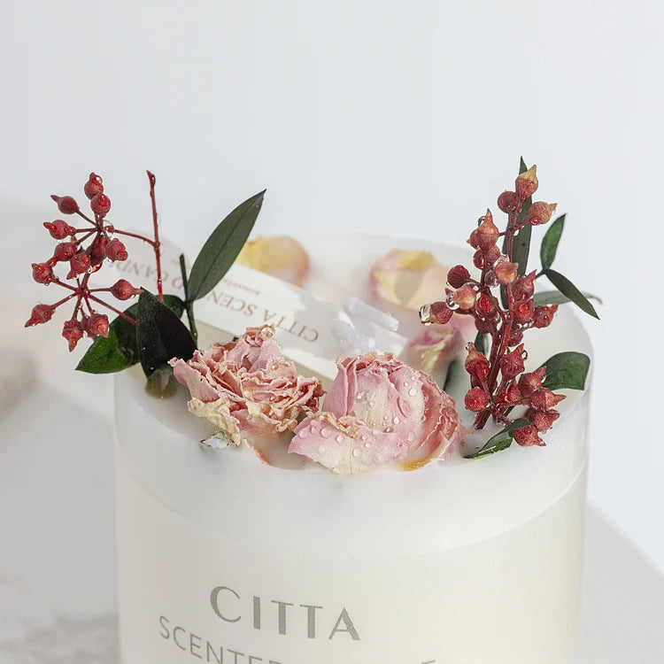 Buy Wholesale Soy Wax Private Label Dried Flower Candle Aroma  Ritual Candles With Lid