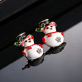 Alloy Santa Claus Elk Snowman Stud Earrings Rhinestone Oil Painting Earrings for Women Merry Christmas Jewelry Xmas Gift