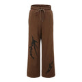 ODM Men Heavyweight Cotton Fleece Wide Leg Sweatpants Elastic Waist Drawstring Loose Fit Side and Back Pockets Custom Print
