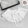 Custom Detachable Peter Pan Collar Embroidered Lace False Collar DIY Shirt Dress Accessory Removable Fashion 100% Polyester