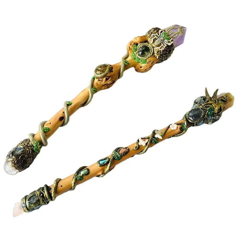 Sale Crystal Point Spiritual Treatment Scepter Wand Healing Carving Crystal Magic Wand