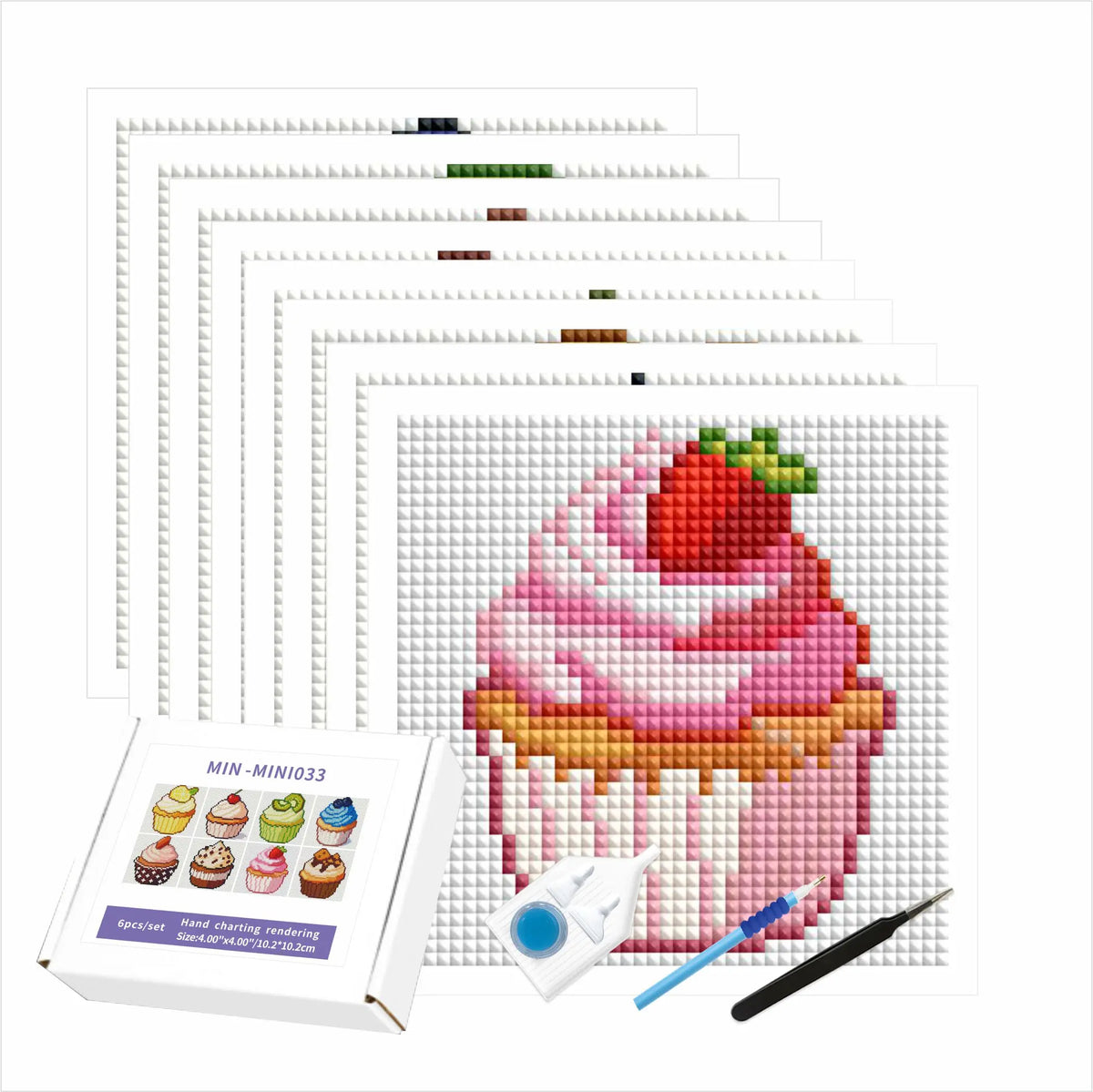 N-Mini033 8pcs/set Custom Mini Landscape Printed Diamond Painting Kits Cake DIY Eco-Friendly Canvas Art MegaBDM